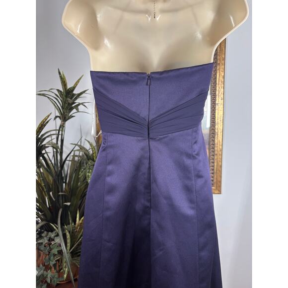 David’s Bridal Strapless Gown Sz 14 Ruched Bodice Formal Bridesmaid Eveningwear - Picture 5 of 10